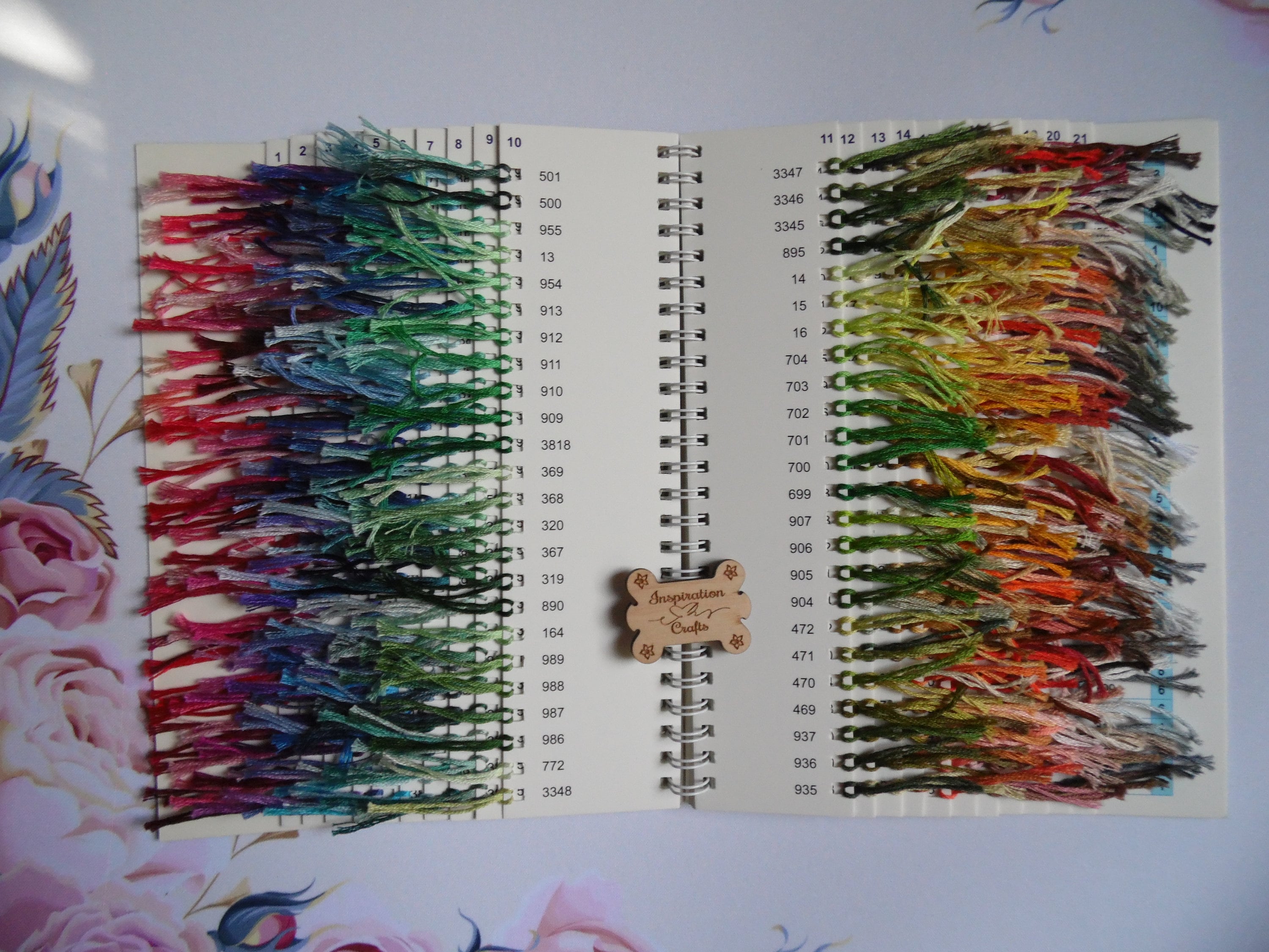 Dmc color chart with real floss for cross stitch dmc samples etsy canada