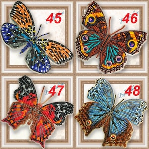 Bead embroidery kit Flying Butterflies, butterfly embroidery kit, needlepoint kit, colourful butterfly beading pattern, embroidery pattern image 6