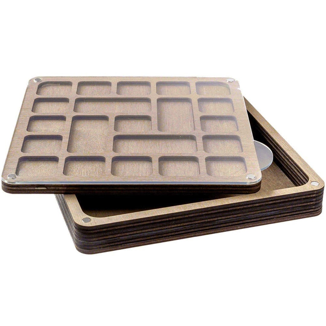 Wooden Box for Beads With Plastic Lid Accessory for Beadwork