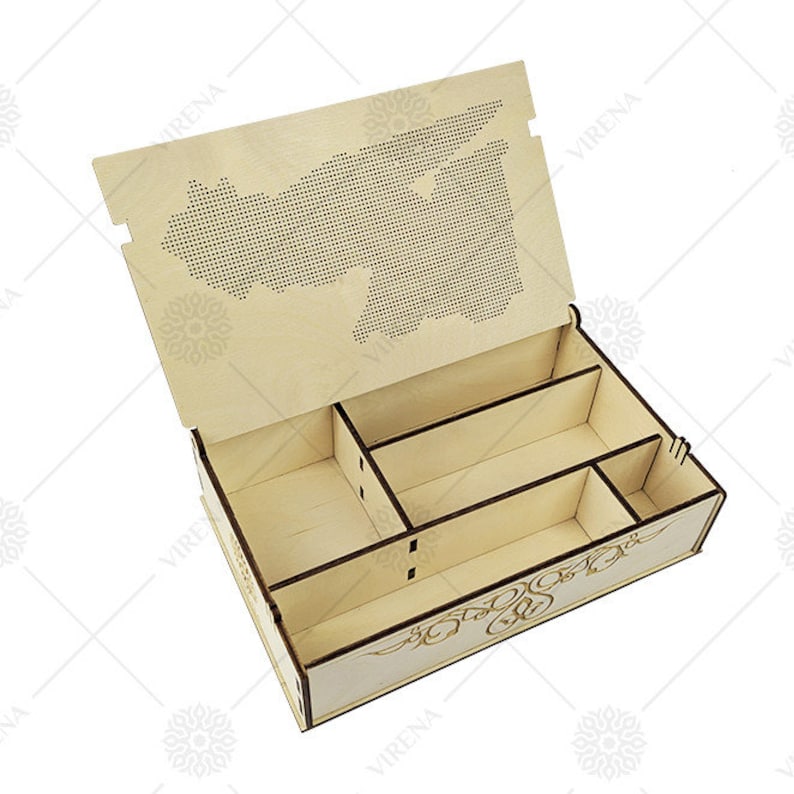 Wood stash Box Handmade wooden jewelry box with bead embroidery Laser cutting Jewelry box for women DIY kit for jewelry box with embroidery