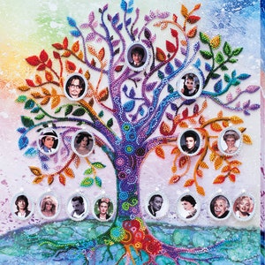 Bead embroidery kit Amazing Family Tree of life wall art hand embroidery, Family tree embroidery pattern home decor beading pattern AbrisArt