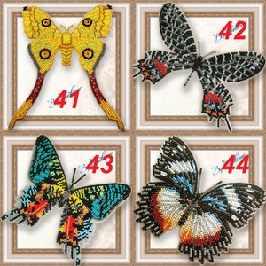 Bead embroidery kit Flying Butterflies, butterfly embroidery kit, needlepoint kit, colourful butterfly beading pattern, embroidery pattern image 5