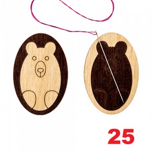 Magnetic wooden needle minder for embroidery and cross stitch, cute sewing pin holder, sewing and needlework accessory, small needle nanny