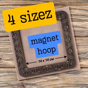 Embroidery wooden frame on magnets, Hoop for perforated paper, Embroidery craft supplies, Clamps for plastic and paper canvas, Canvas Holder