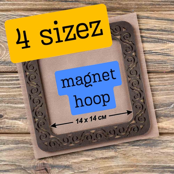 Embroidery wooden frame on magnets, Hoop for perforated paper, Embroidery craft supplies, Clamps for plastic and paper canvas, Canvas Holder