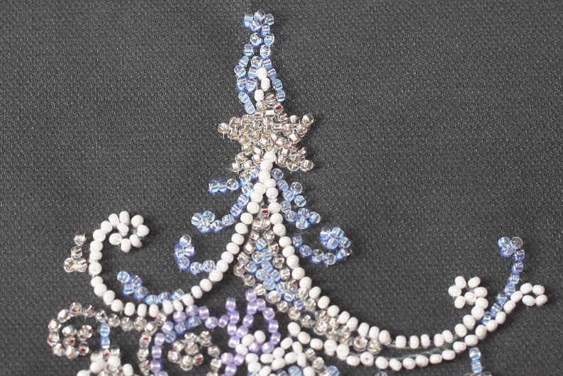 DIY Bead Embroidery Kit Christmas Tree Silver Needlework Kit Etsy