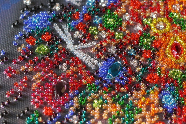 Bead Embroidery Kit Flower Ballerina Spotlights Girl Etsy