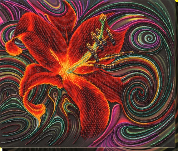 Lily Bead Embroidery Kit  Needlework