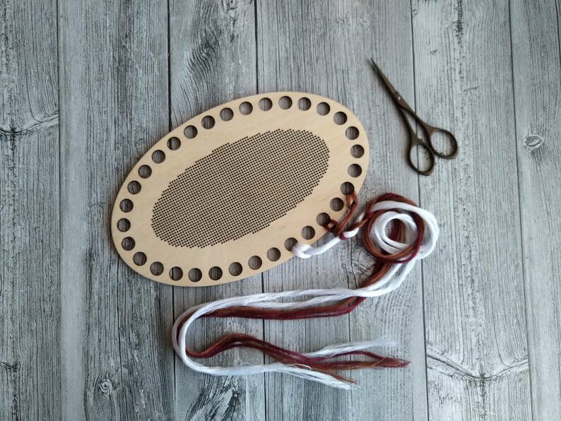 Wood embroidery floss organizer plywood decorative cross Etsy