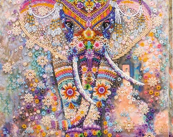 Elephant Bead Embroidery Kit: Miracle of India