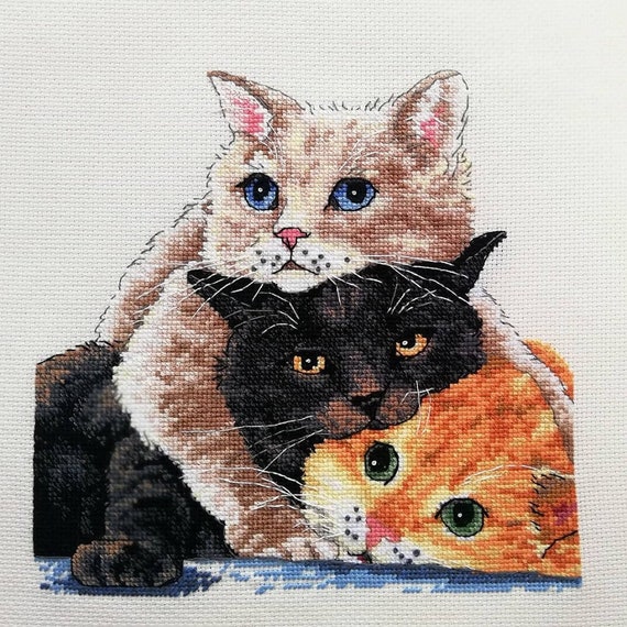 Cross Stitch Kit Furry Friends Needlework Kit Cross Stitch Pattern