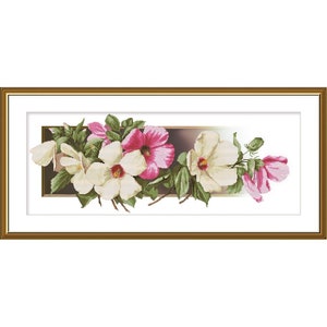 Cross stitch kit Hibiscus flower Needlework cross stitch pattern Modern cross stitch design Needlepoint kit Nova Sloboda