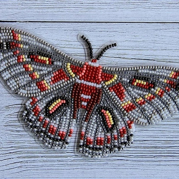 Pink/Red Bead Set, Porcelain Beads, Hearts and Butterflies Bead