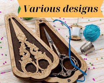 Magnetic Wooden Tool Box for Sewing & Craft Supplies - Craft Organizer - Scissors Holder