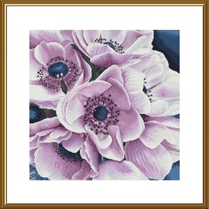 Cross stitch kit Flowers Poppy cross stitch designs Needlework cross stitch patterns Modern needlepoint kit Nova Sloboda