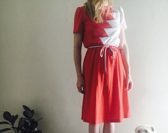 Red & white vintage dress