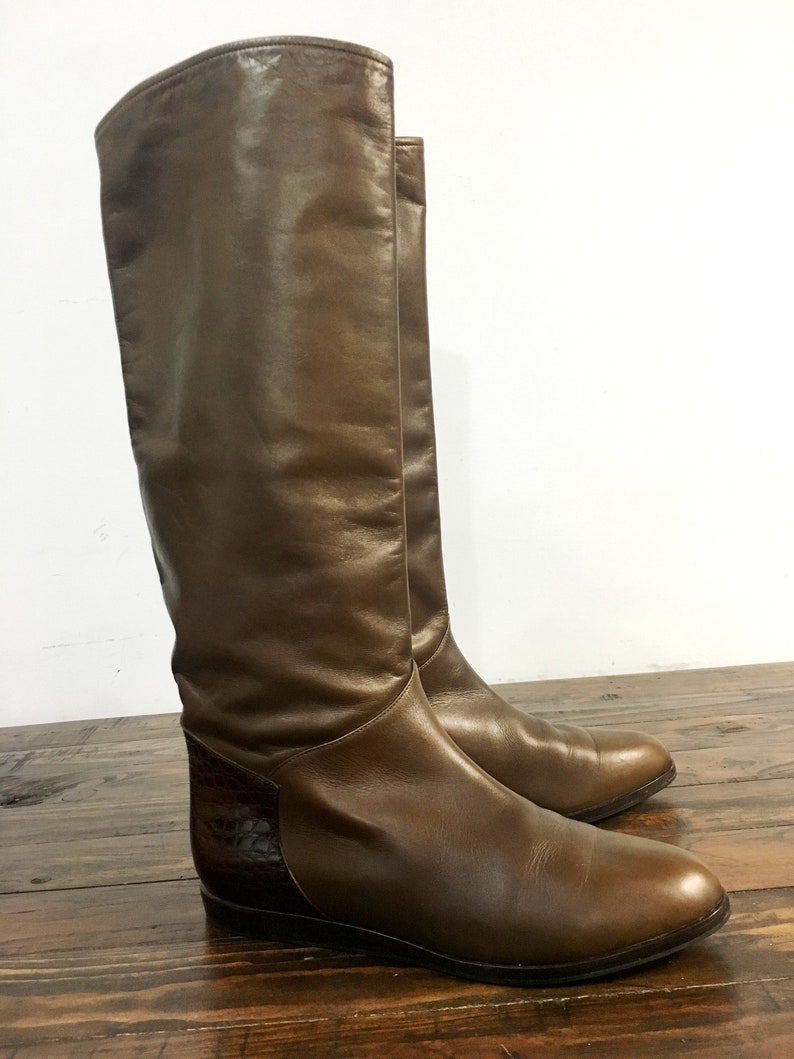 BRUNO MAGLI Beautiful Tall Brown Leather Boots Womens Size - Etsy