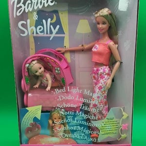 Rare 2003 Barbie & Shelly Bed Light Magic in Foreign NIB NRFB 82248