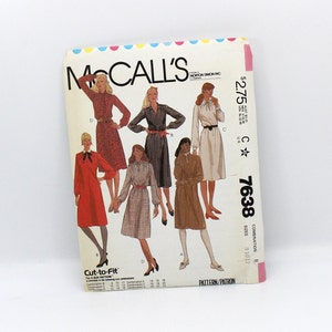 McCalls Vintage Sewing Pattern, McCalls 7638 Patterns, Sewing Patterns, Vintage Sewing Patterns ,Pullover Dress Patterns, Womens Patterns