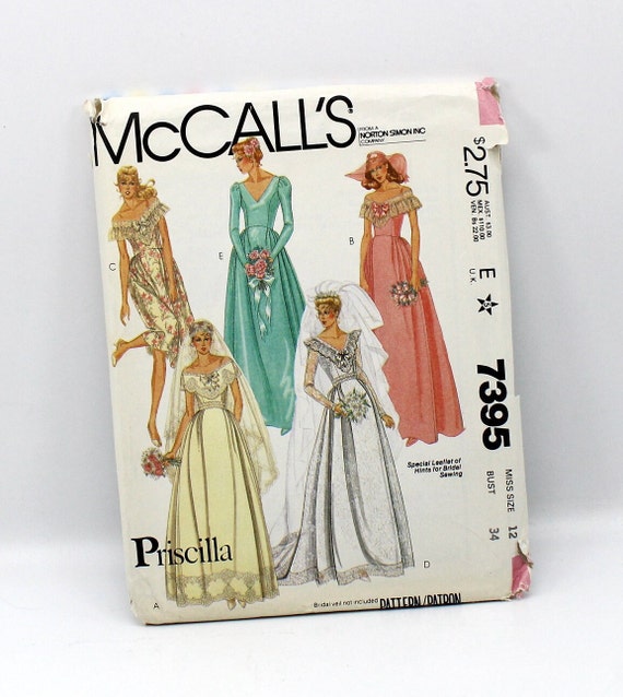 McCalls Vintage Sewing Pattern, McCalls 7395 Patterns, Wedding Dress Sewing Patterns, Vintage McCalls Wedding Dress 7395, Vintage Wedding McCalls Vintage Sewing Pattern, McCalls 7395 Patterns, Wedding Dress Sewing Patterns, Vintage McCalls Wedding Dress 7395, Vintage Wedding