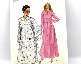 Butterick Vintage Sewing Pattern, 4025 Butterick Unlimited Fashion Women Dressing Coat, Vintage Robe 4025 Sewing Patterns, Butterick 4025