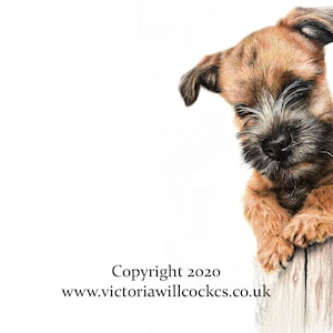 Border Terrier-kaart, met kraftpapier-bruine envelop