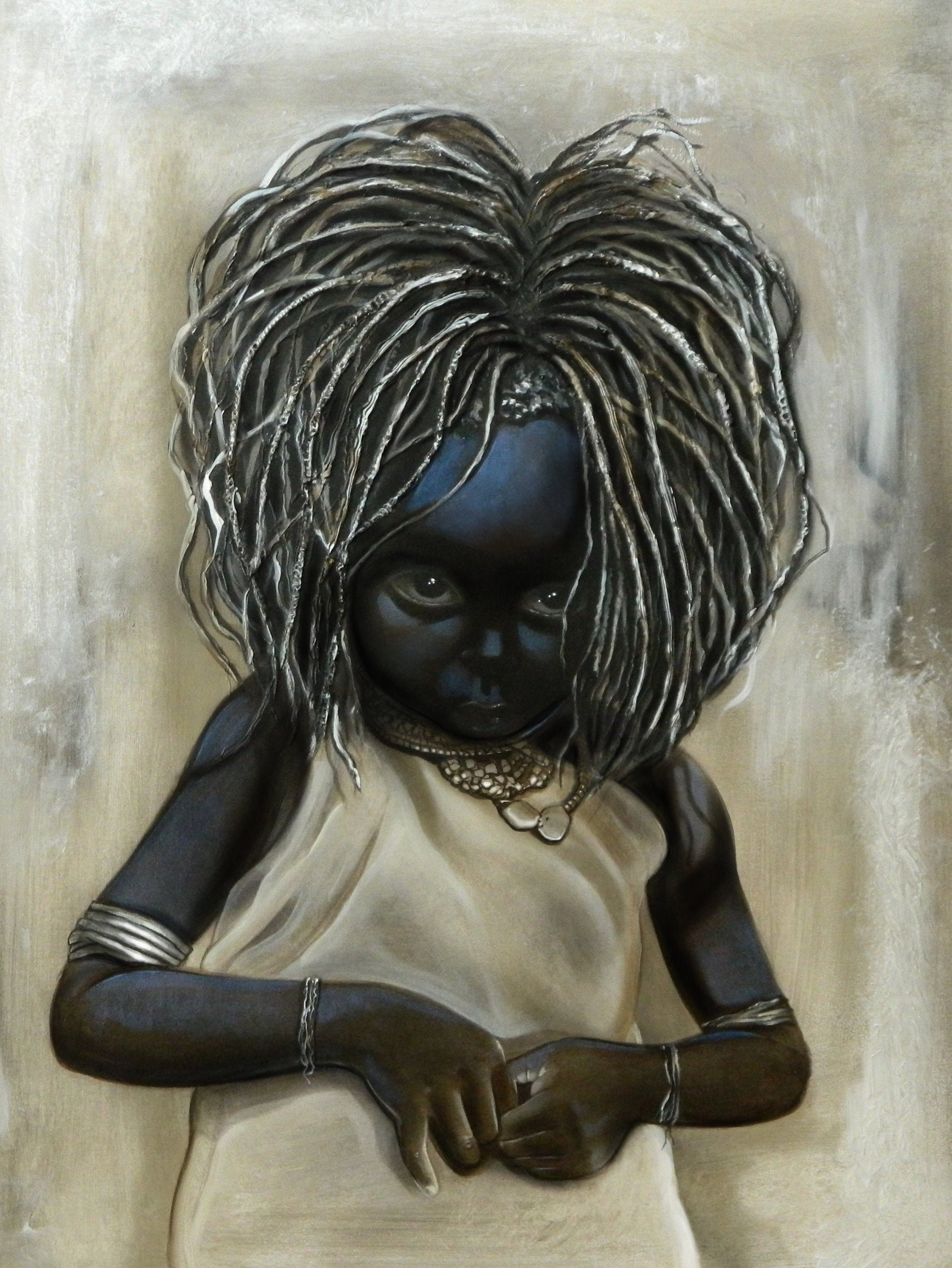 Little Black Girl Art Black Girl Painting Black Girl Poster Etsy