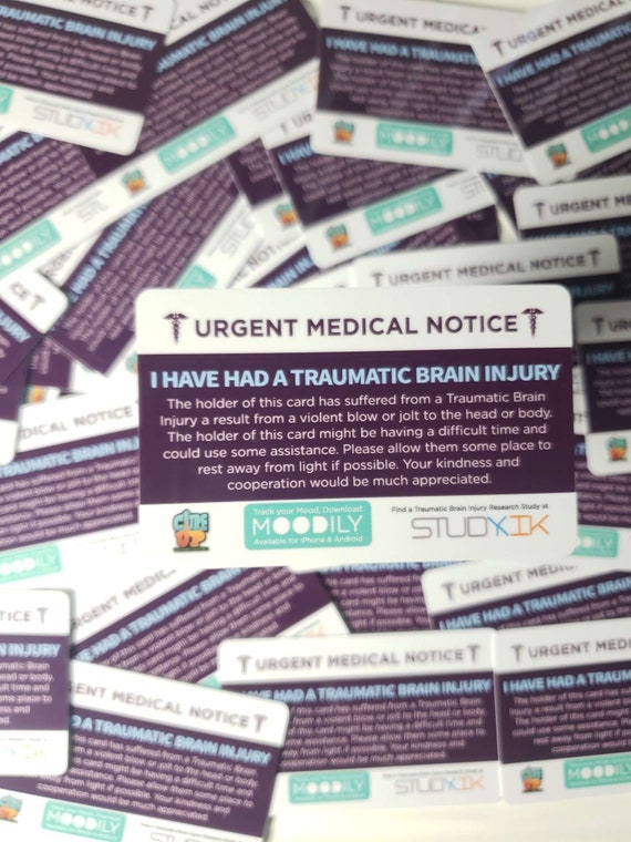Traumatic Brain Injury Card Traumatic Brain Injury Emergency | Etsy