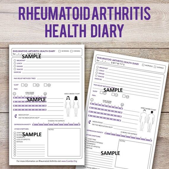 Rheumatoid Arthritis Health Diary Etsy