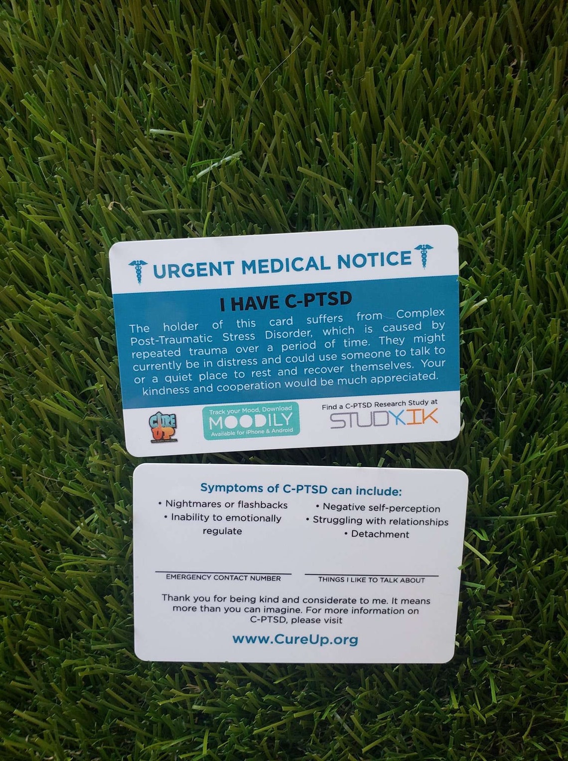 Complex Post Traumatic Stress Disorder Card CPTSD Emergency Etsy