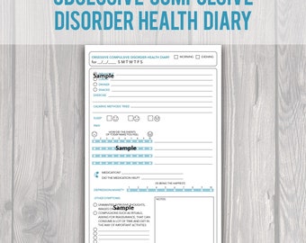 Obsessive Compulsive Disorder OCD Health Diary