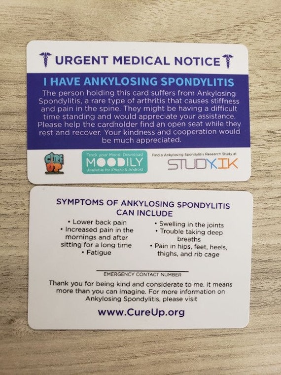 Ankylosing spondylitis medical alert bracelet best sale