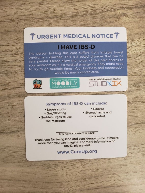ibs d card ibs d emergency card ibs d medical card etsy ibs d card ibs