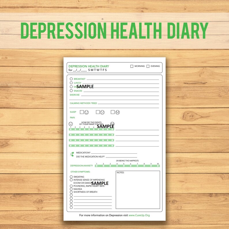 Depression Health Diary Etsy