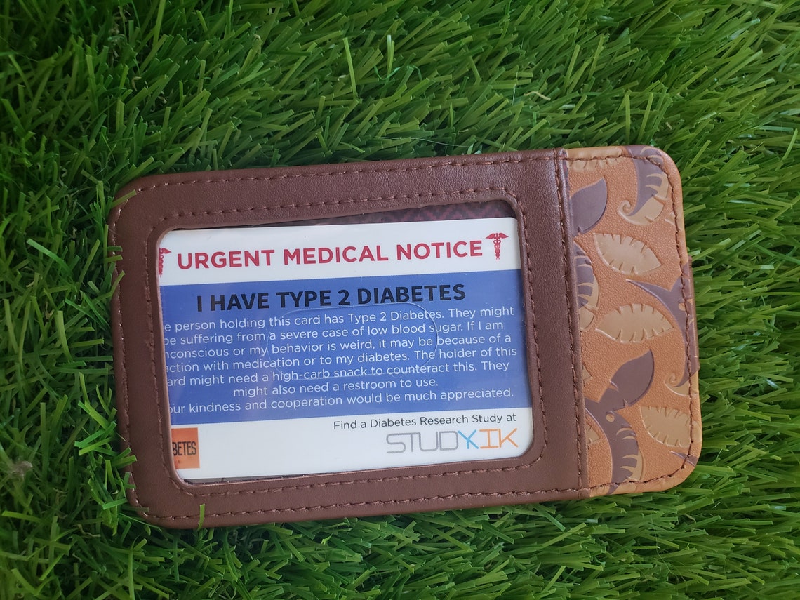 Type 2 Diabetes Card Type 2 Diabetes Emergency Card Type 2 Etsy