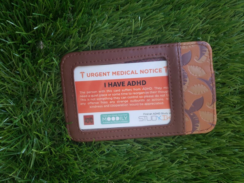 ADHD Card ADHD Emergency Card ADHD Medical Card Attention Etsy