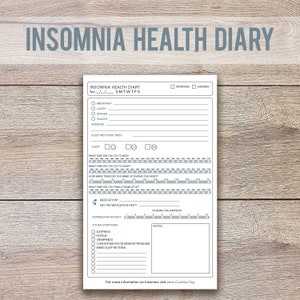 Insomnia Health Diary and Tracker