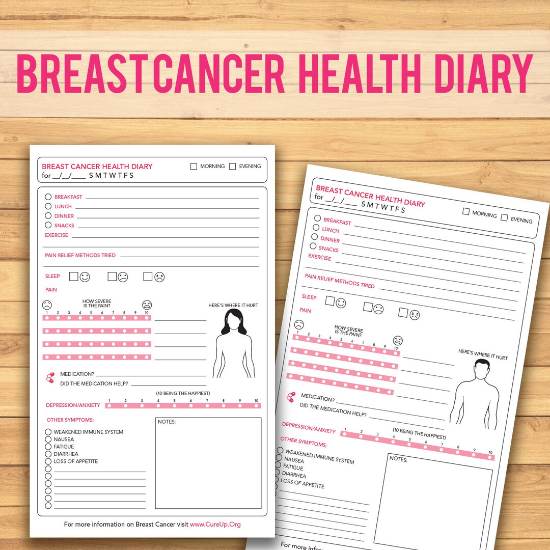 Breast Cancer Health Diary and Tracker Etsy