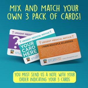 Create your own 3 Pack of our assistance cards!