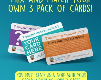 Create your own 3 Pack of our assistance cards!