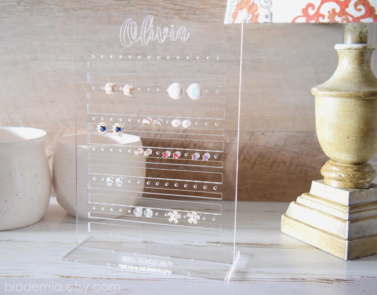 ProCase Jewelry Organizer Tower, 10 Hooks Jewelry Storage Rack Tree Holder Stand with Velvet Ring Display Tray for Necklaces Bracelets Earrings Rings Watches -White ProCase Jewelry Organizer Tower, 10 Hooks Jewelry Storage Rack Tree Holder Stand with Velvet Ring Display Tray for Necklaces Bracelets Earrings Rings Watches -White