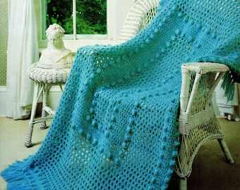 Afghan Crochet Pattern, Mohair & Wool Crochet Afghan Pattern, Bobble Crochet Afghan, Gift Idea, INSTANT Download Pattern PDF (1020)