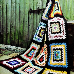 Afghan Crochet Pattern, Crochet Afghan Pattern, Classic Granny Square Crochet, Handmade Gift Idea, INSTANT Download Pattern PDF (1019)
