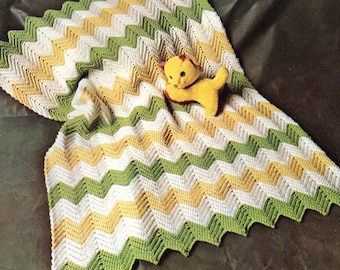 Baby Crochet Pattern, EASY Crochet Baby Afghan Pattern, Zig Zag or Ripple Crochet Baby Afghan Pattern, INSTANT Download Pattern PDF (1331)
