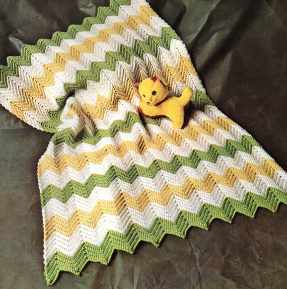 Baby Crochet Pattern, EASY Crochet Baby Afghan Pattern, Zig Zag or