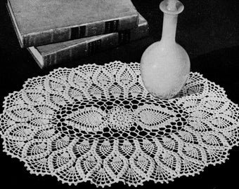 Doily Crochet Pattern, Oval Pineapple Doily Pattern, Thread Crochet Pattern, Summer Crochet Pattern, INSTANT Download Pattern in PDF (1705)