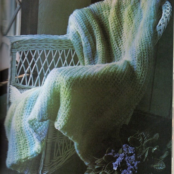 Afghan Crochet Pattern, Mohair Crochet Afghan Pattern, Simple Crochet Pattern, Bridal Shower Gift, INSTANT Download Pattern in PDF (1002)