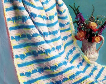 Baby Crochet Pattern, Striped Crochet Baby Blanket Pattern, Crochet Baby Carriage Cover Pattern, INSTANT Download Pattern PDF (1334)