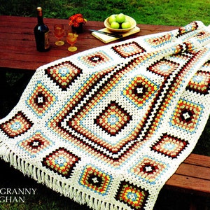 Afghan Crochet Pattern, Granny Square Crochet Afghan Pattern, Motif Crochet, Handmade Gift Idea, INSTANT Download Pattern PDF (1017)