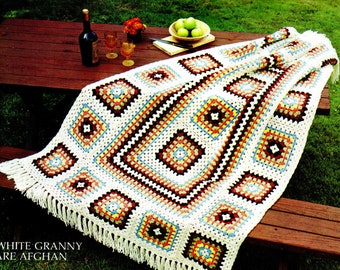 Afghan Crochet Pattern, Granny Square Crochet Afghan Pattern, Motif Crochet, Handmade Gift Idea, INSTANT Download Pattern PDF (1017)